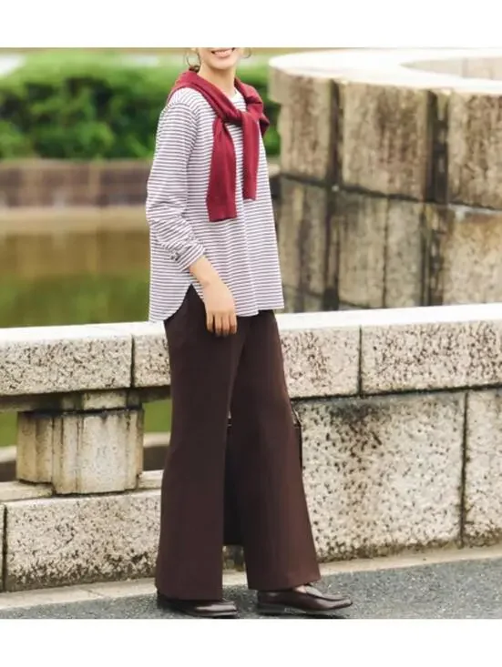 Uniqlo Smart Flare Pants NWT Dark Brown XL - Picture 9 of 9